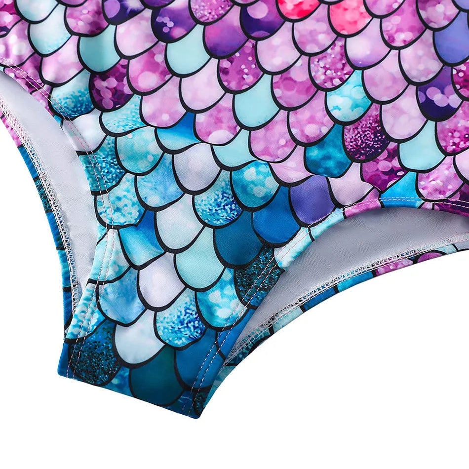 Adorable Girls Mermaid One-Piece Swimsuit