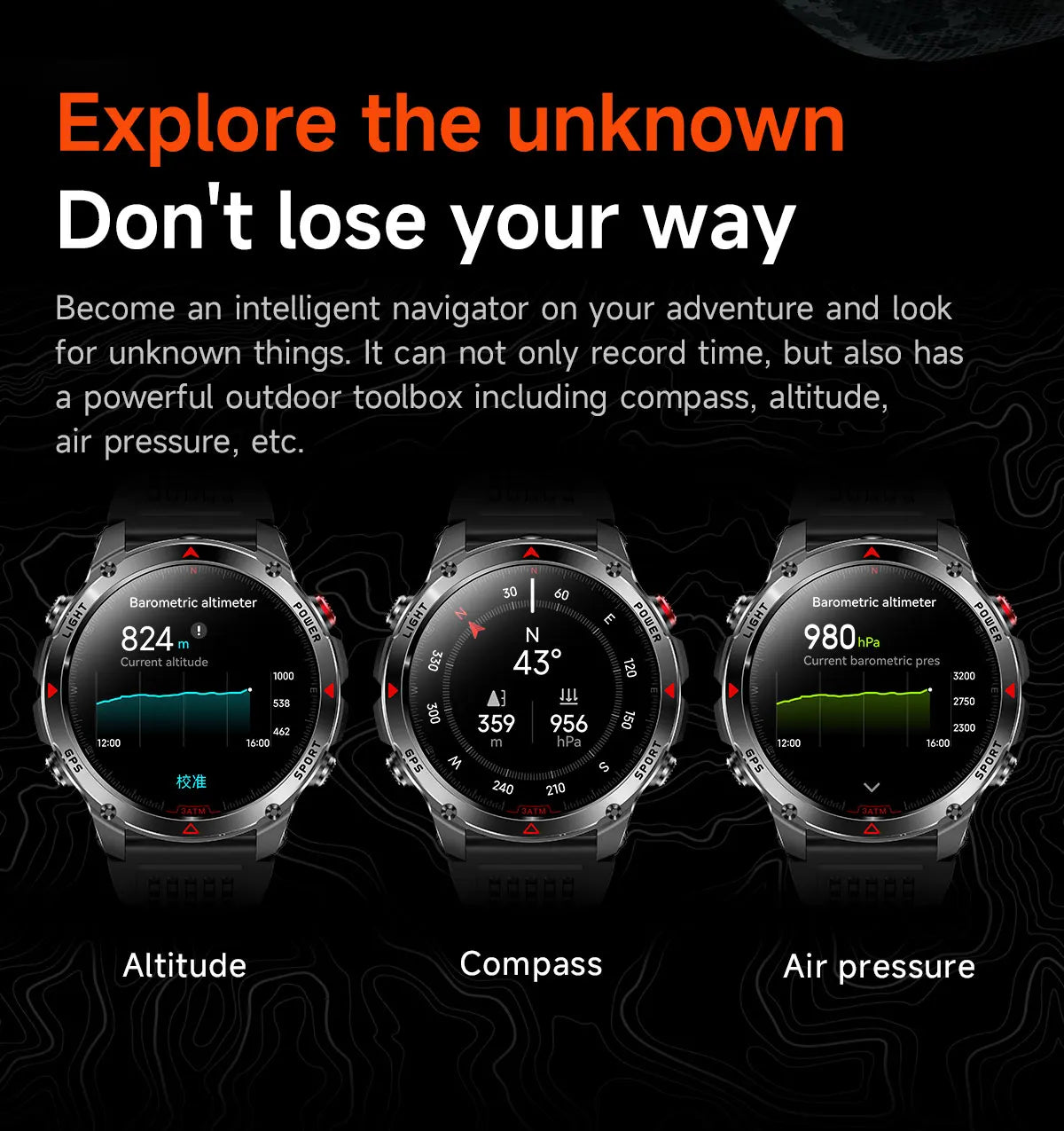Premium AMOLED GPS Smart Watch, Reloj Inteligente GPS AMOLED Premium
