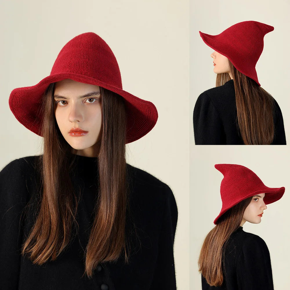 Halloween Witch Hat Long Point Knitted
