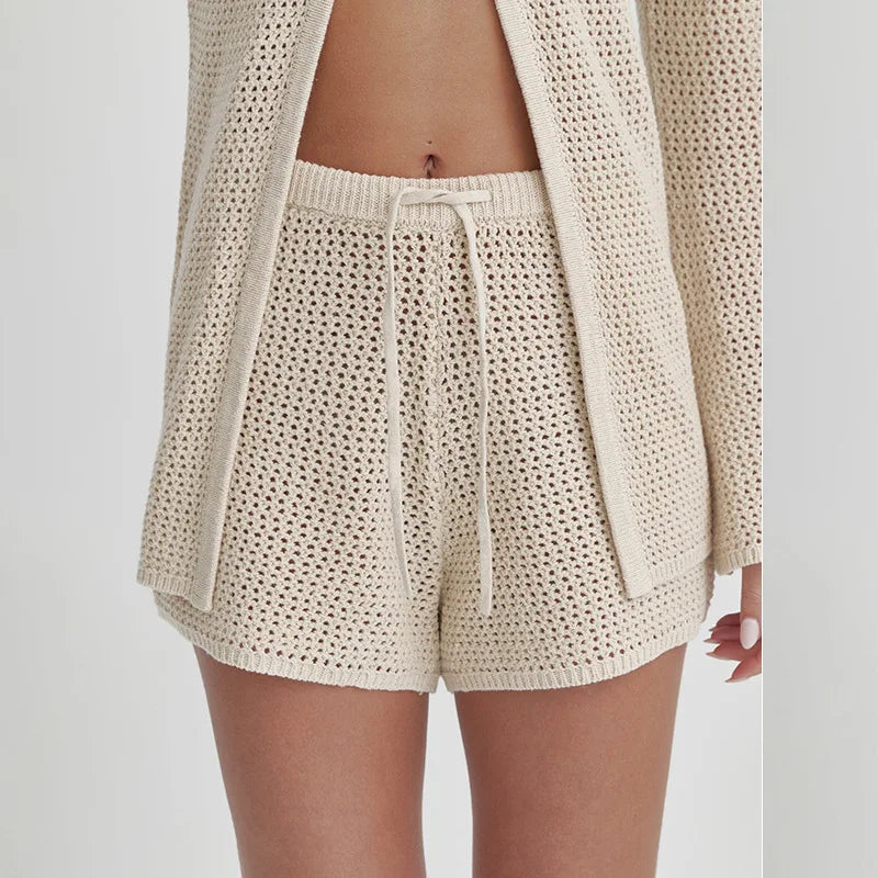 Sophisticated Hollow-Out Casual Set