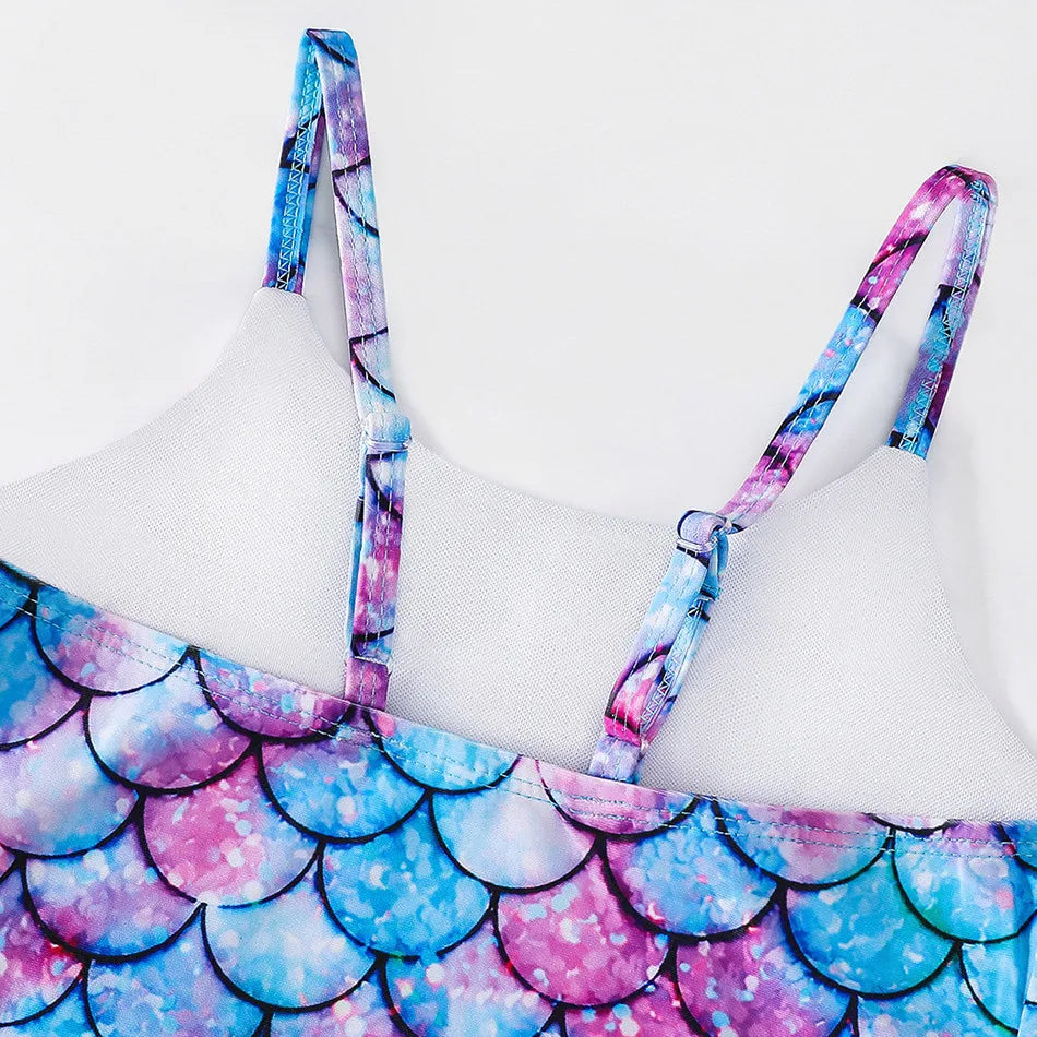 Adorable Girls Mermaid One-Piece Swimsuit