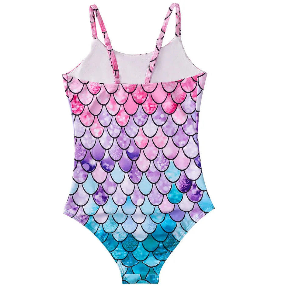 Adorable Girls Mermaid One-Piece Swimsuit