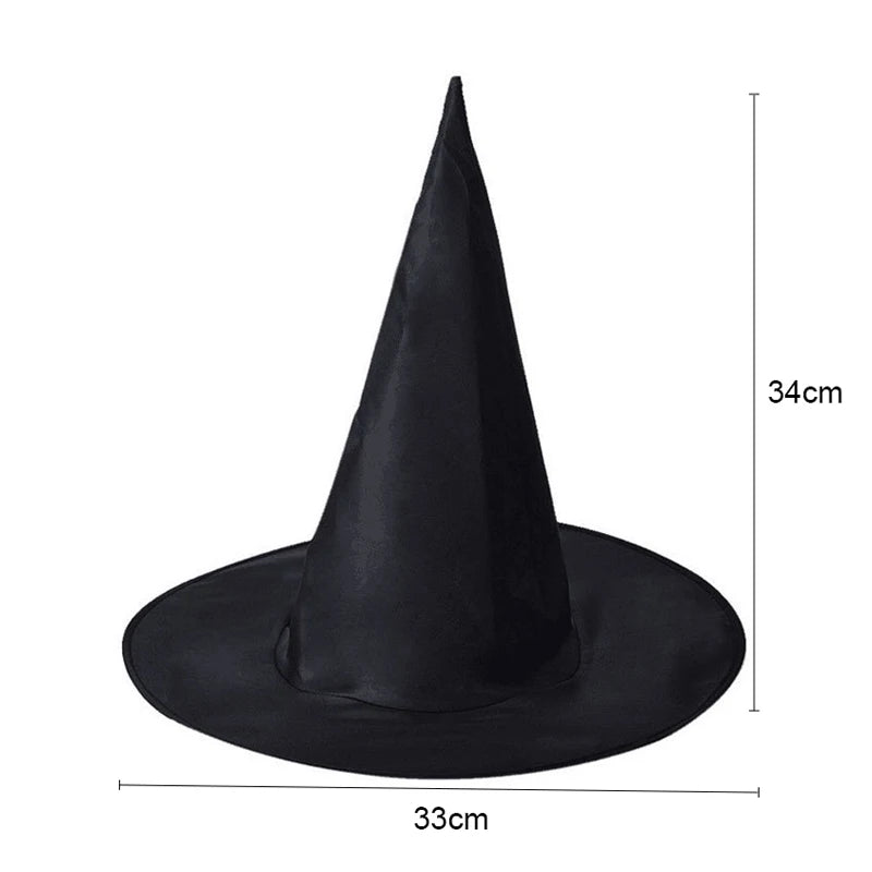 Halloween Witch Hat Black Wizard Costume