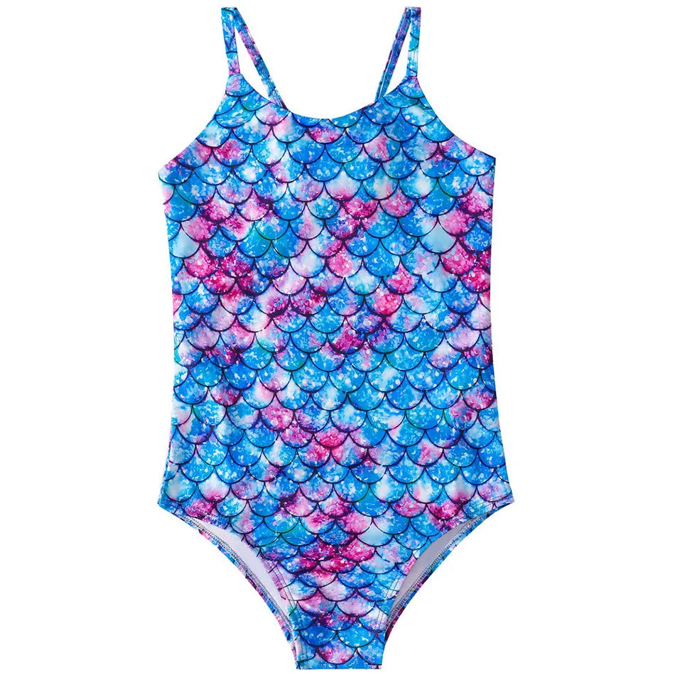 Adorable Girls Mermaid One-Piece Swimsuit