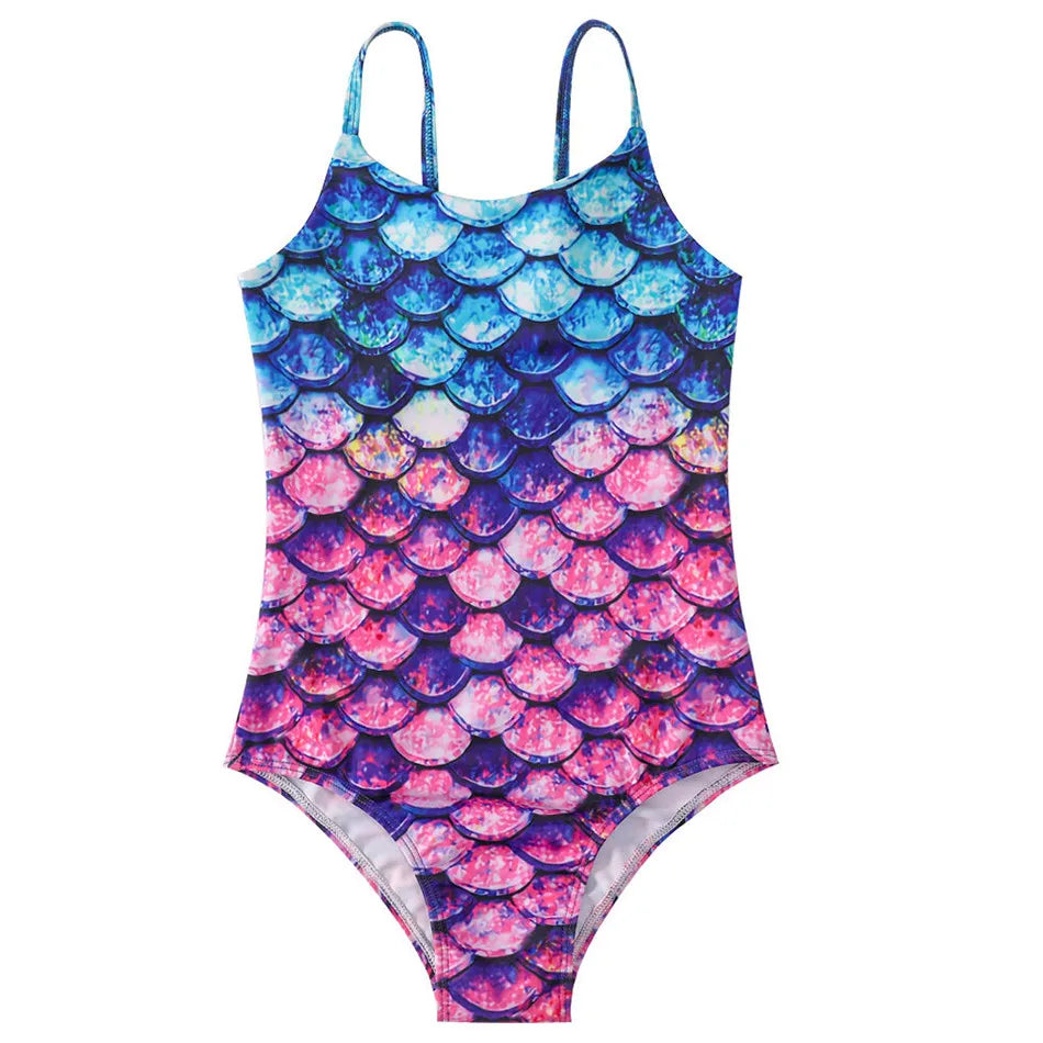 Adorable Girls Mermaid One-Piece Swimsuit