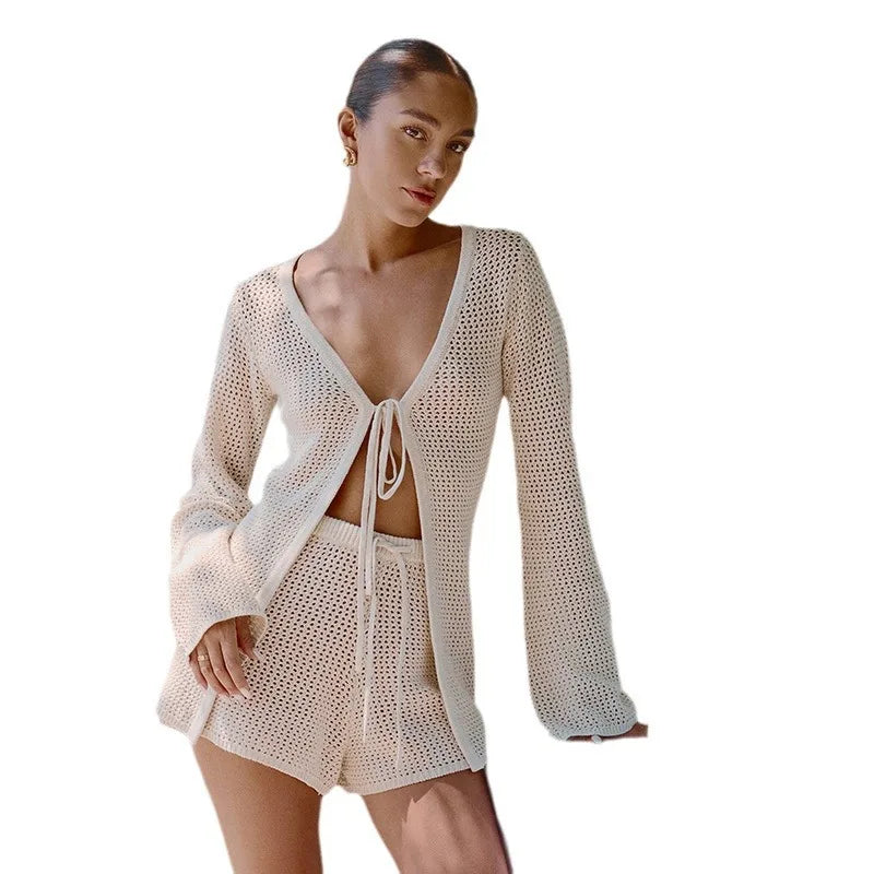 Sophisticated Hollow-Out Casual Set