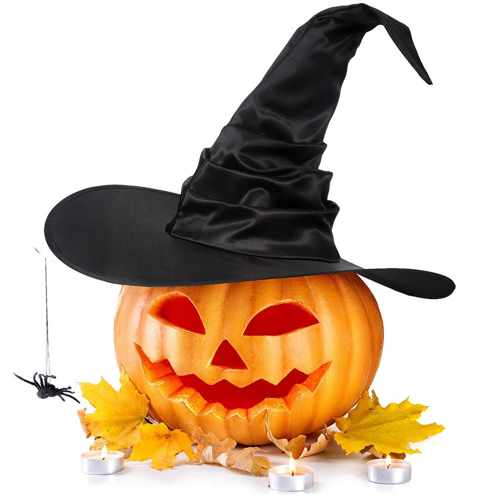 Halloween Witch Hat Black Wizard Costume