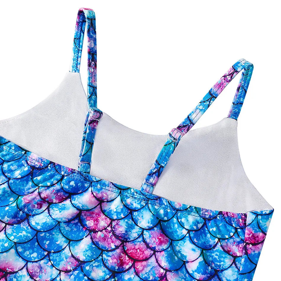 Adorable Girls Mermaid One-Piece Swimsuit