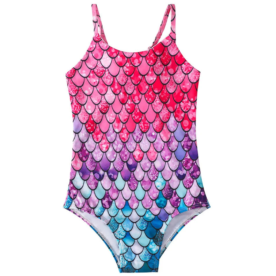 Adorable Girls Mermaid One-Piece Swimsuit