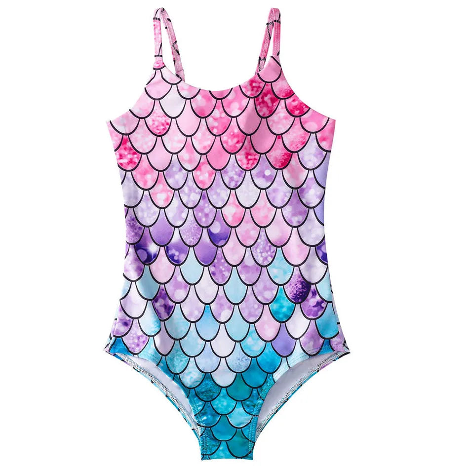 Adorable Girls Mermaid One-Piece Swimsuit