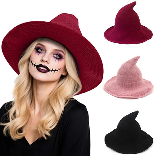 Halloween Witch Hat Long Point Knitted