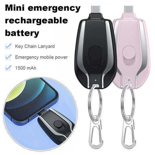 Emergency Mini Keychain Power Bank 1500mAh