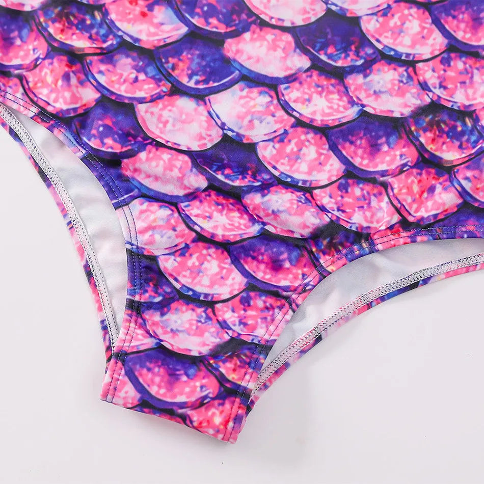 Adorable Girls Mermaid One-Piece Swimsuit