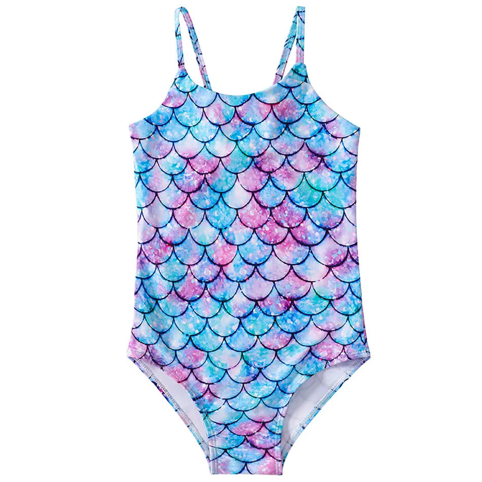 Adorable Girls Mermaid One-Piece Swimsuit