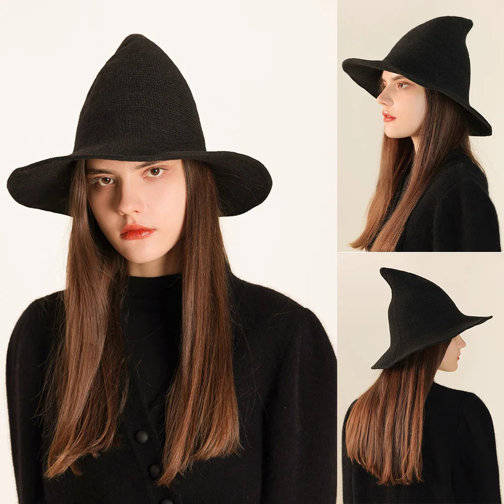 Halloween Witch Hat Long Point Knitted