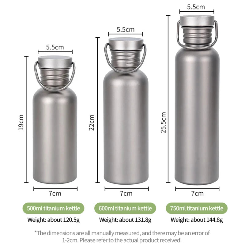 Titanium Water Bottle, Botella Agua Titanio