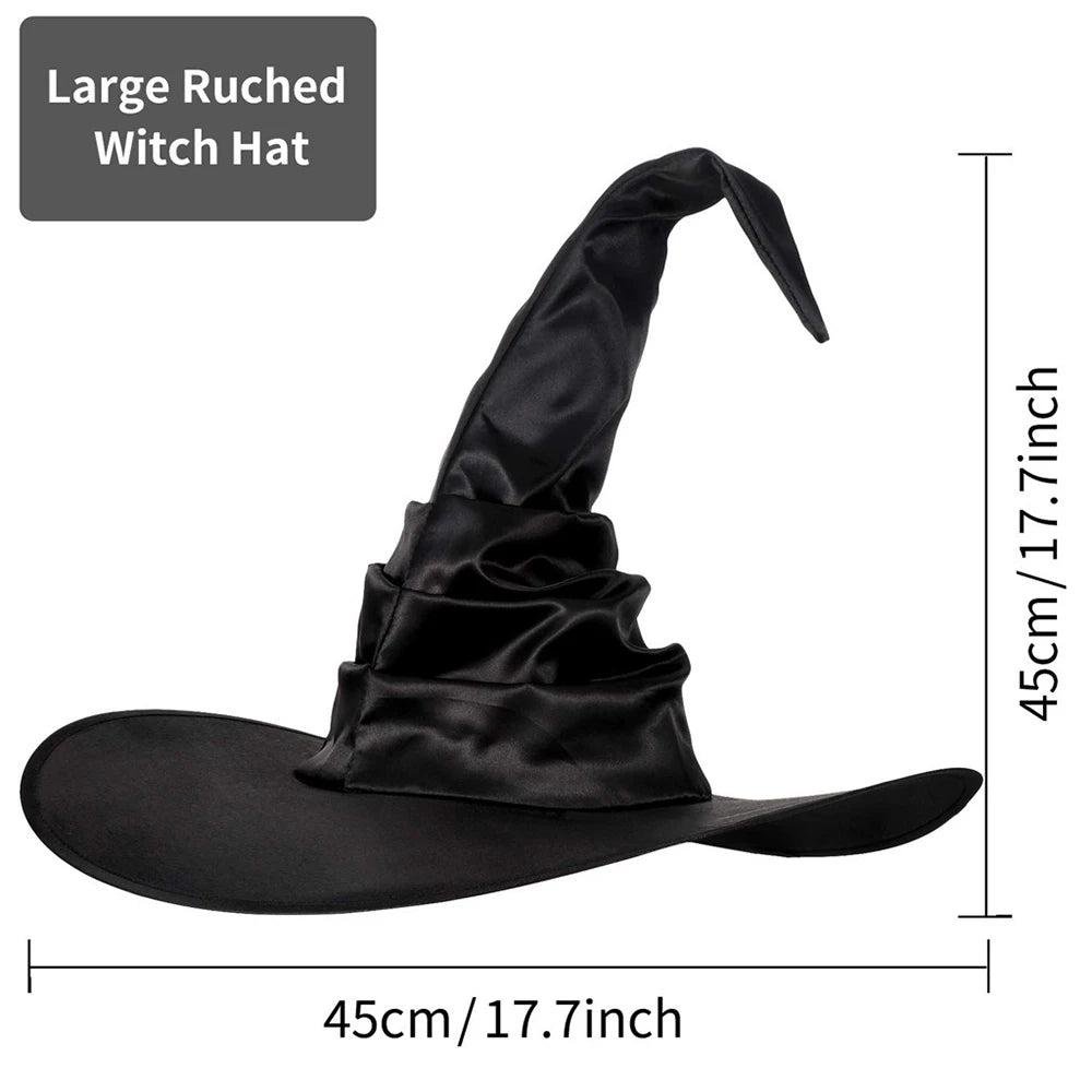 Halloween Witch Hat Black Wizard Costume