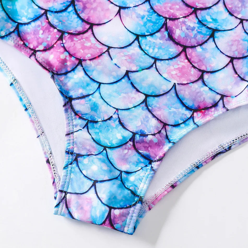 Adorable Girls Mermaid One-Piece Swimsuit