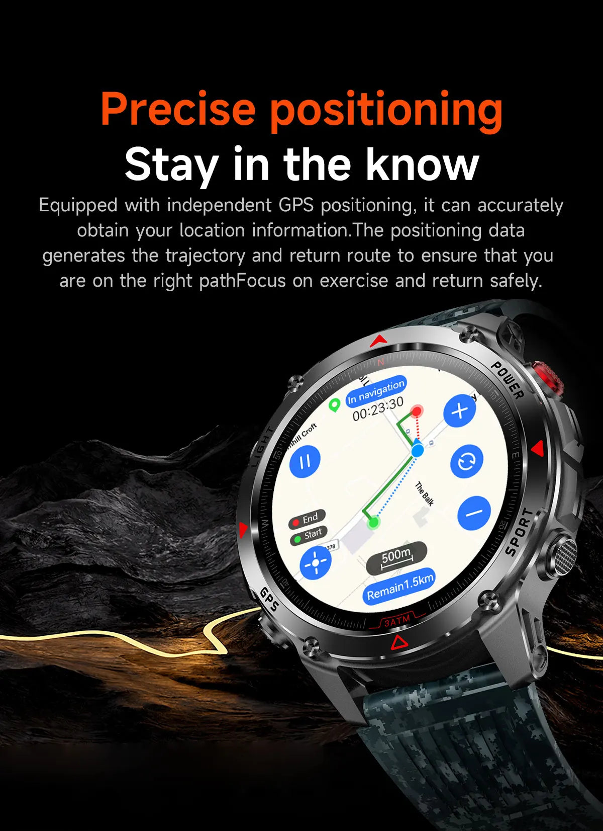 Premium AMOLED GPS Smart Watch, Reloj Inteligente GPS AMOLED Premium