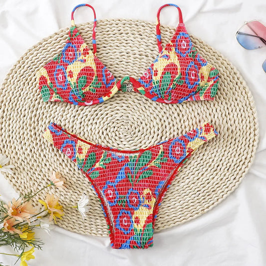 Bohemian Halter Spandex Bikini Adjustable