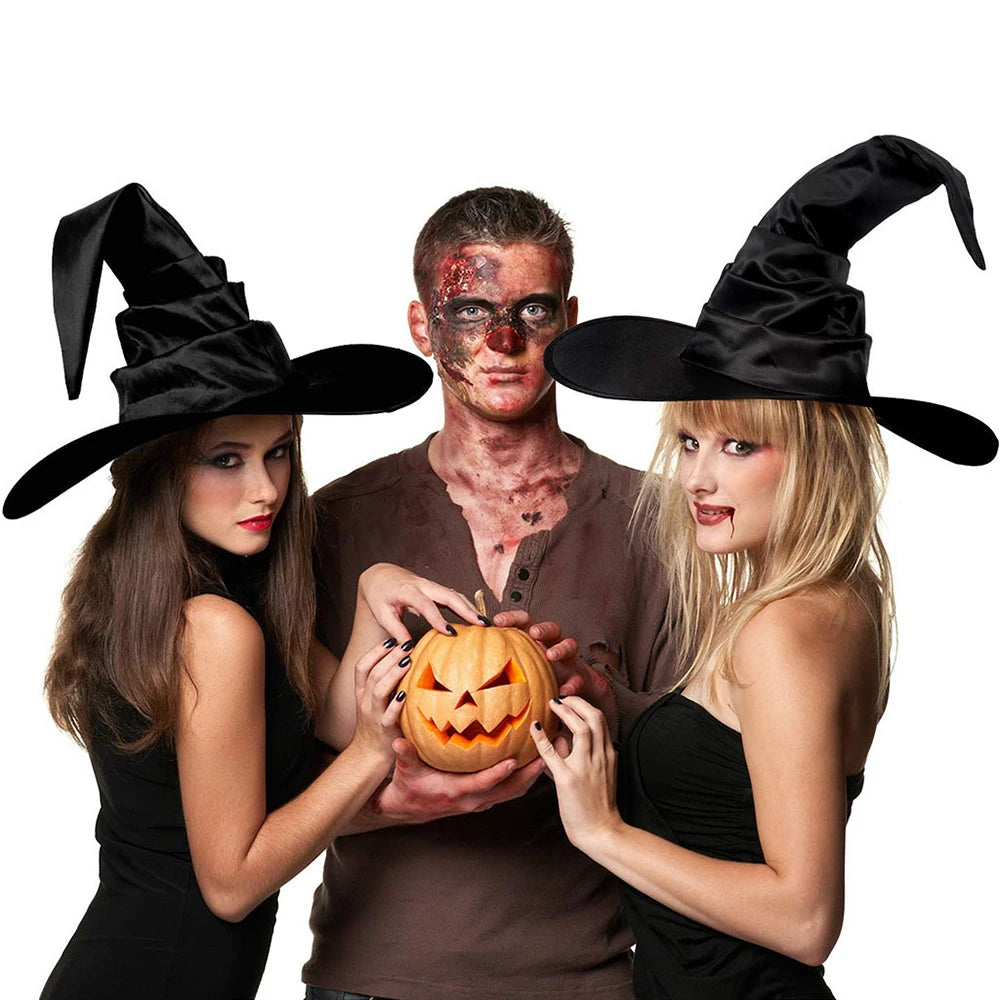 Halloween Witch Hat Black Wizard Costume