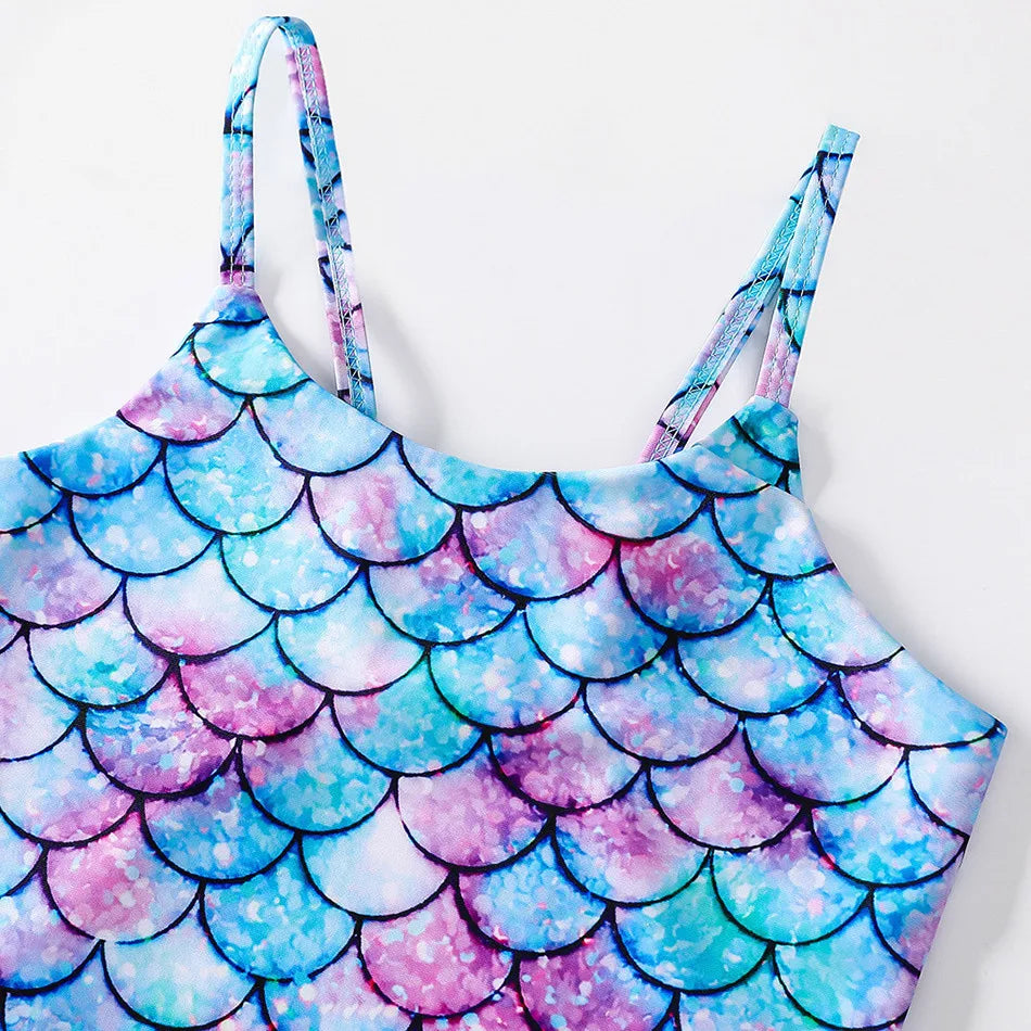 Adorable Girls Mermaid One-Piece Swimsuit