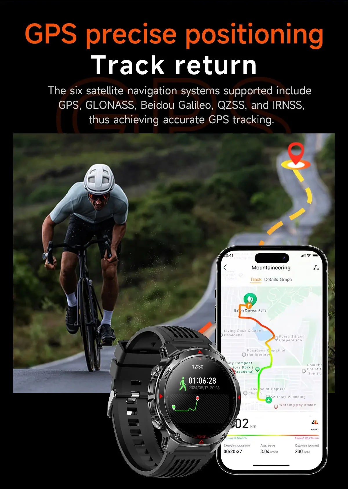 Premium AMOLED GPS Smart Watch, Reloj Inteligente GPS AMOLED Premium