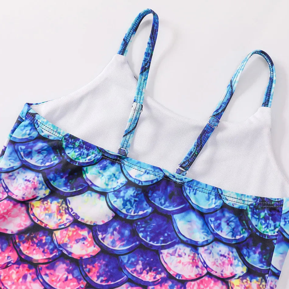 Adorable Girls Mermaid One-Piece Swimsuit