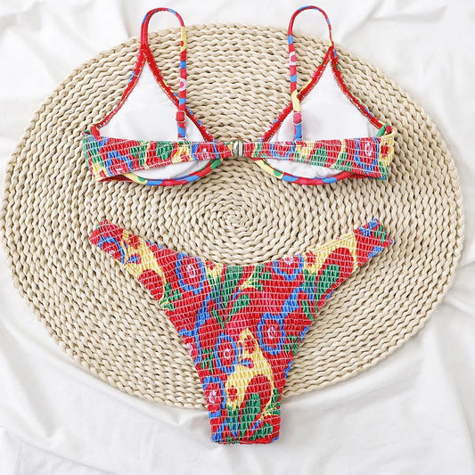 Bohemian Halter Spandex Bikini Adjustable