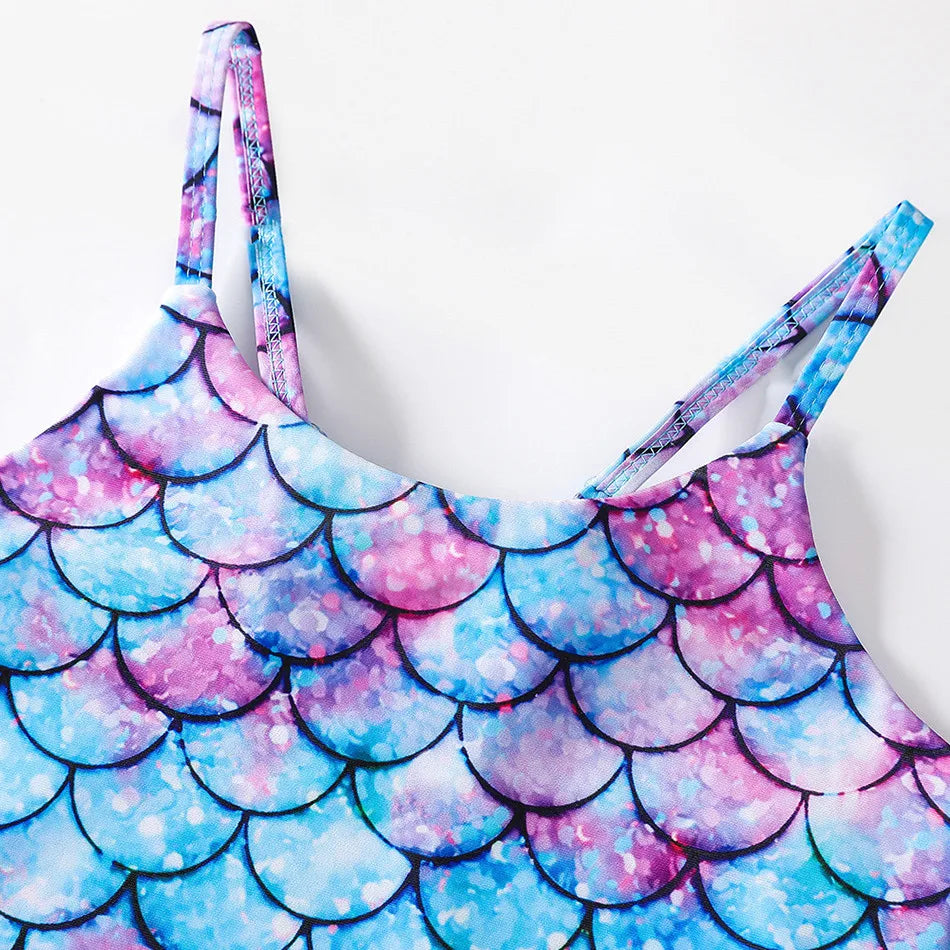 Adorable Girls Mermaid One-Piece Swimsuit