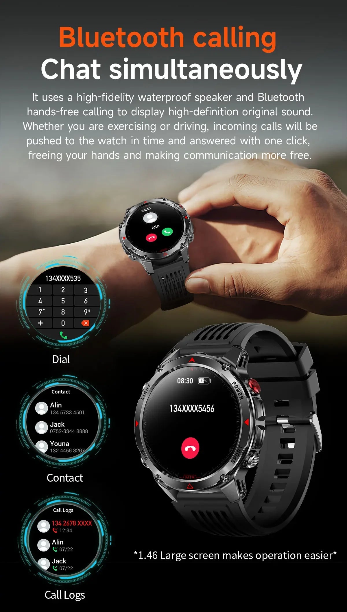 Premium AMOLED GPS Smart Watch, Reloj Inteligente GPS AMOLED Premium