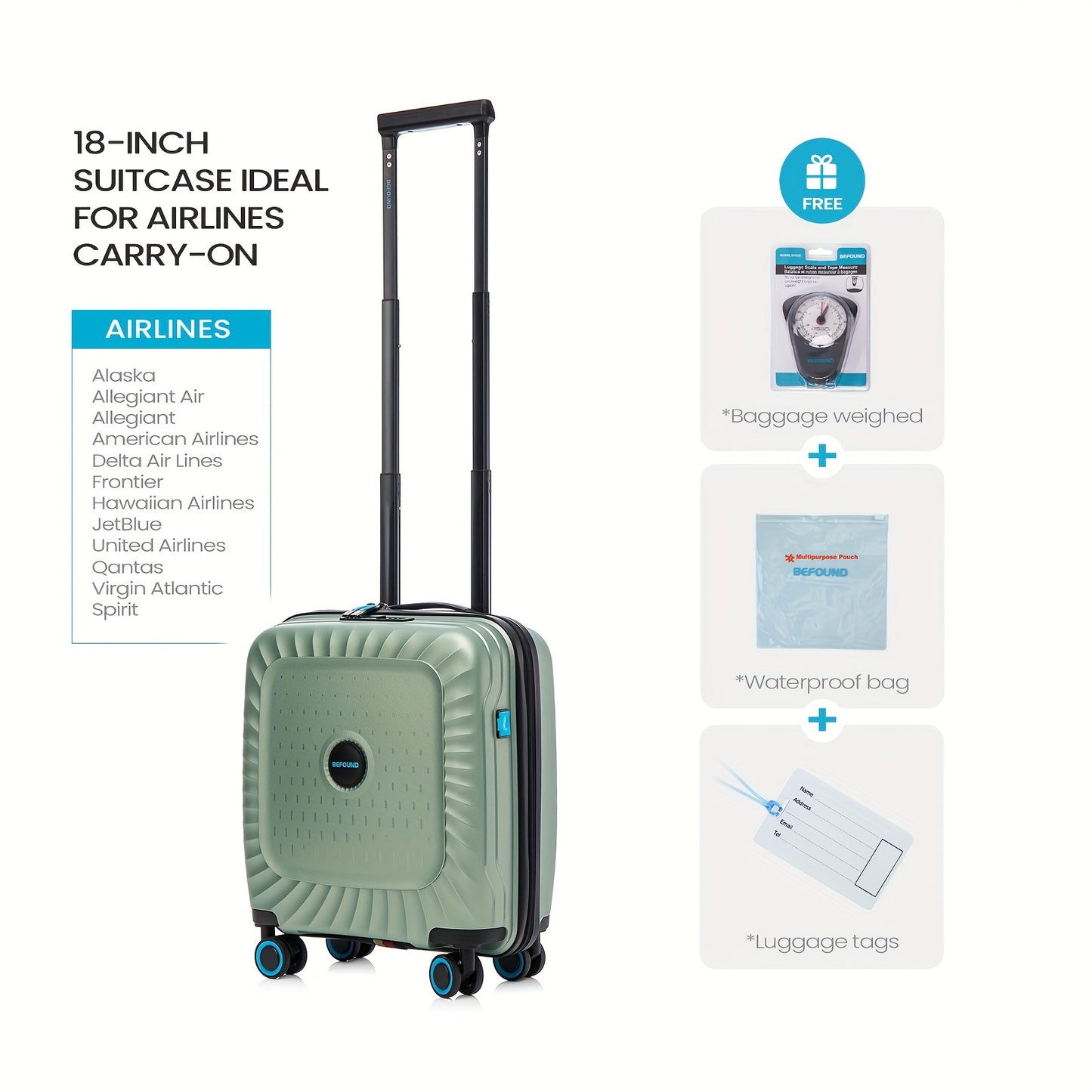 Befound Expandable Suitcase Set, Juego Maletas Expandibles Befound