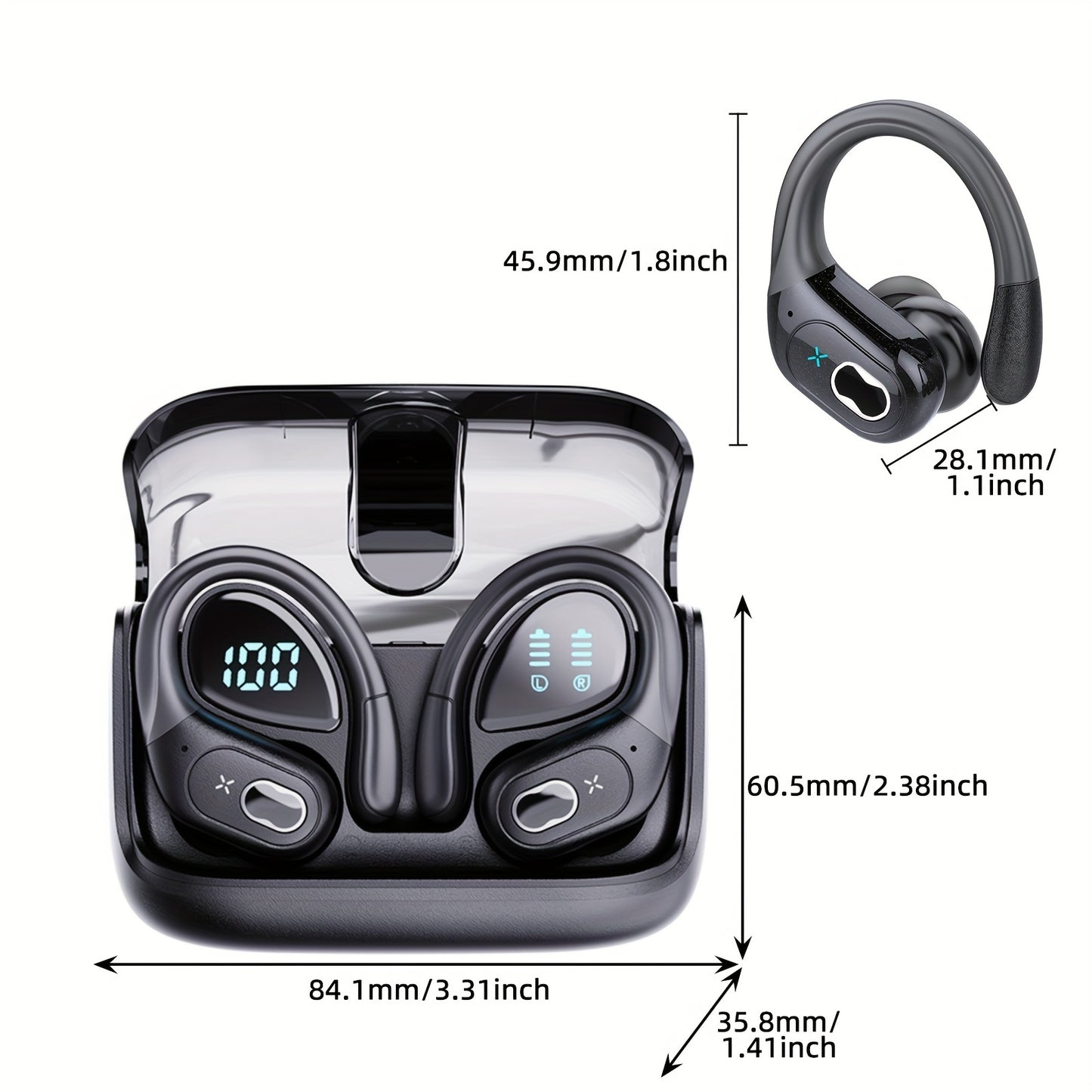 Aptkdoe Sport Earbuds Auriculares Deportivos 75H