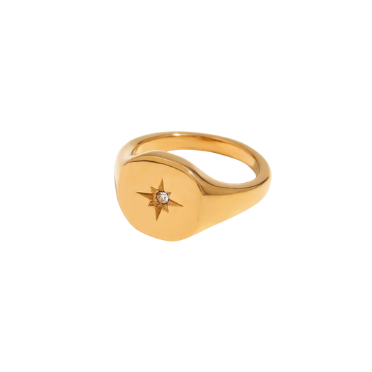 Gold Star Diamond Ring